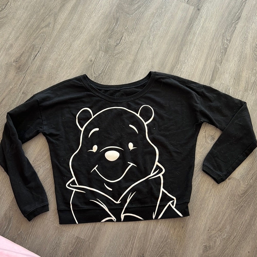Disney Black Long Sleeve Tee with White Graphic